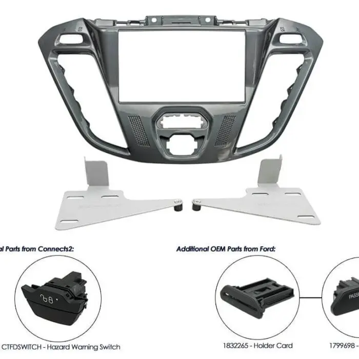 2 Din radio ramme Ford Transit Custom V362 2012>