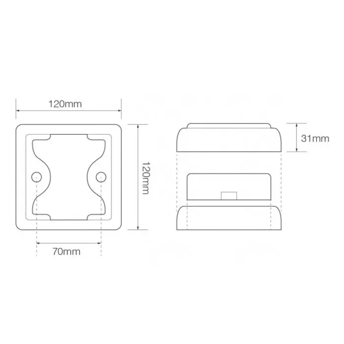 Alternative view of LED 122mm kvadratisk udskiftningsramme krom