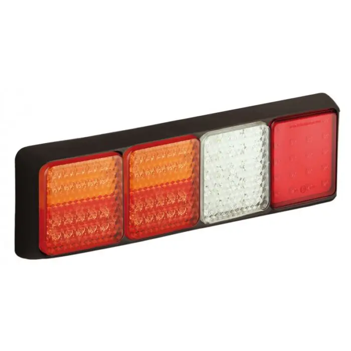 LED 4 delt kombinations baglygte sort