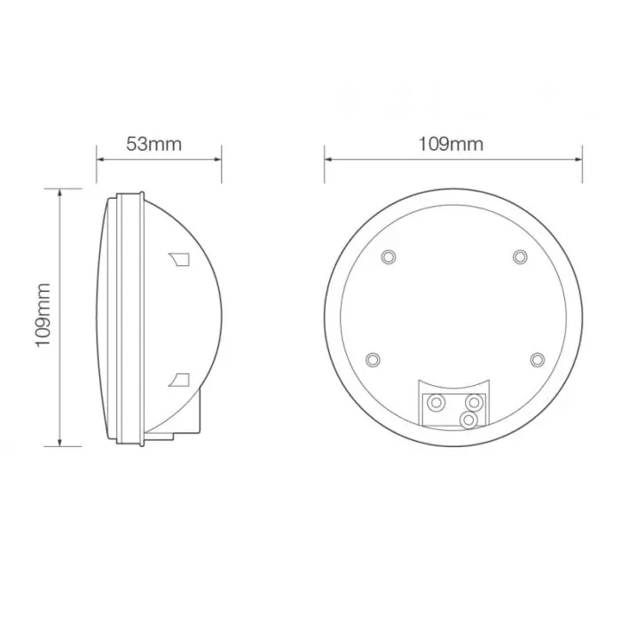 Alternative view of LED rund kombinationsbaglygte