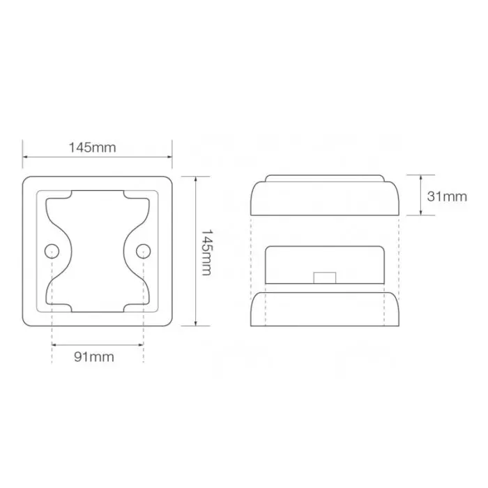 Alternative view of LED 145mm kvadratisk udskiftningsramme