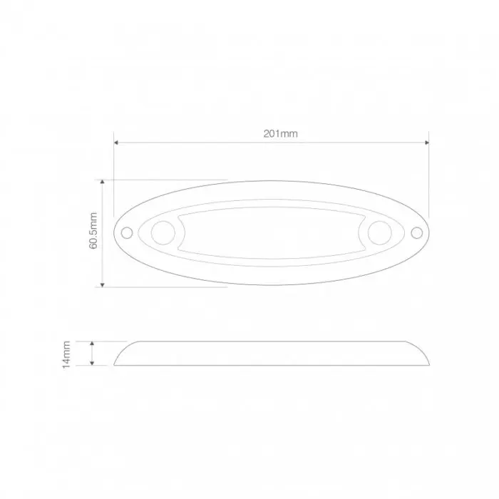 Alternative view of LED oval interiør lampe kontaktløs