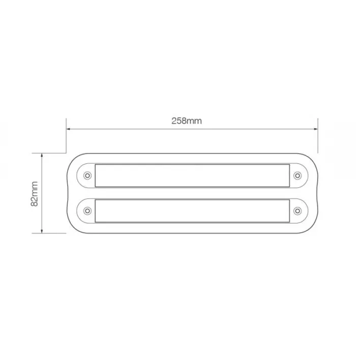 Alternative view of LED dobbelt beslag hvid 235 serie