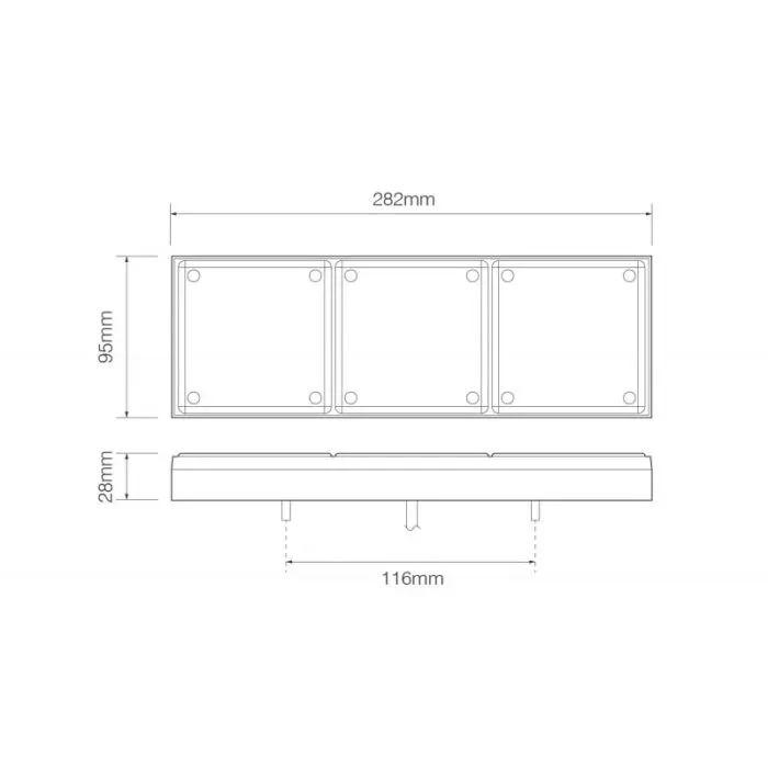 Alternative view of LED 3 moduls kombi baglygte