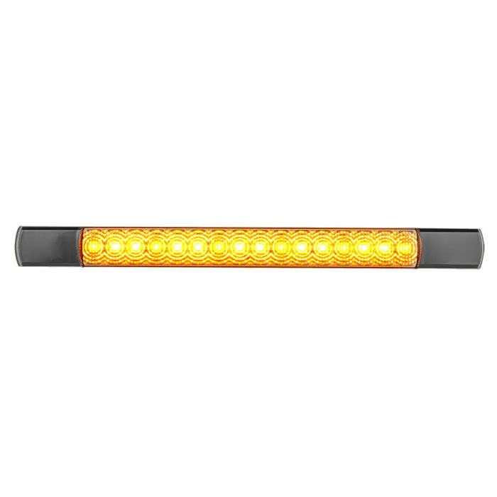 Alternative view of LED orange blinklygte bag 12V sort