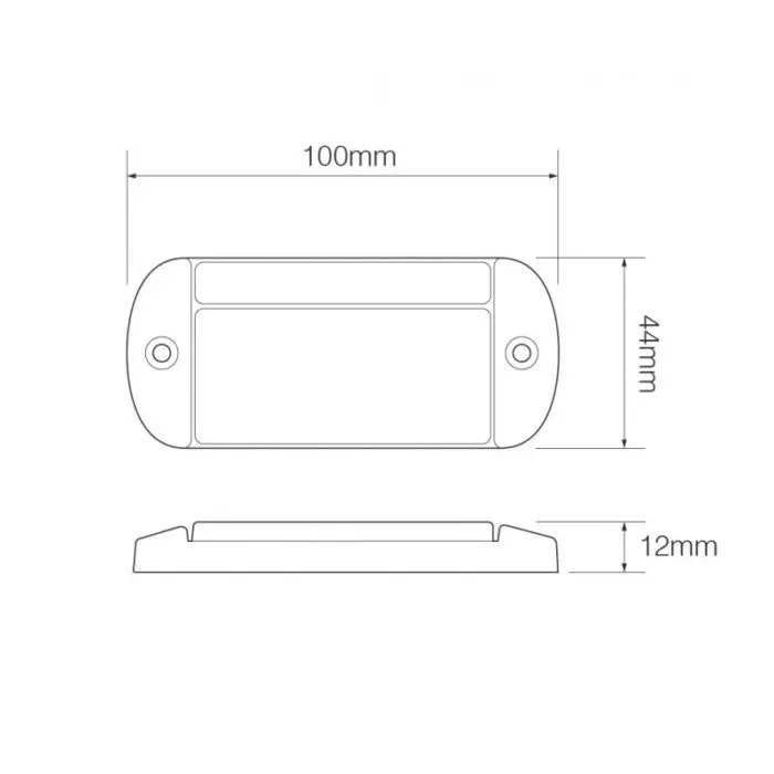 Alternative view of LED lavprofil bag markeringslygte, sort
