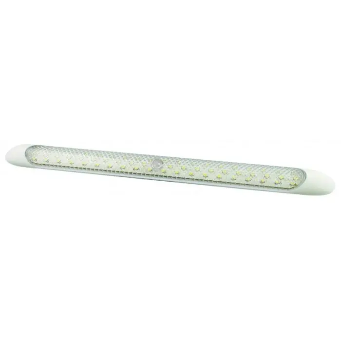 Hvid LED strip lampe 12V, klar linse On/off knap - 300mm