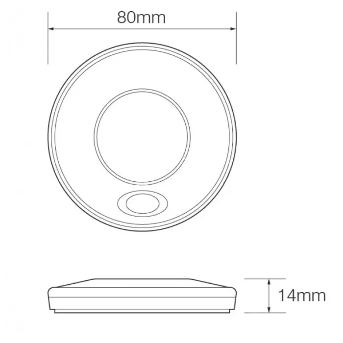 Alternative view of LED rund interiør lampe hvid m/klart glas 12V on/off Ø79mm