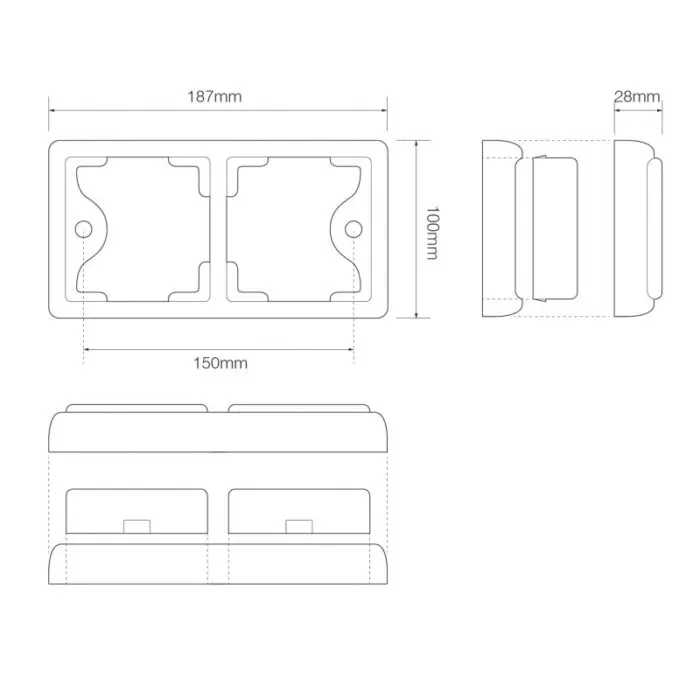 Alternative view of LED 2 delt udskiftningsramme sort