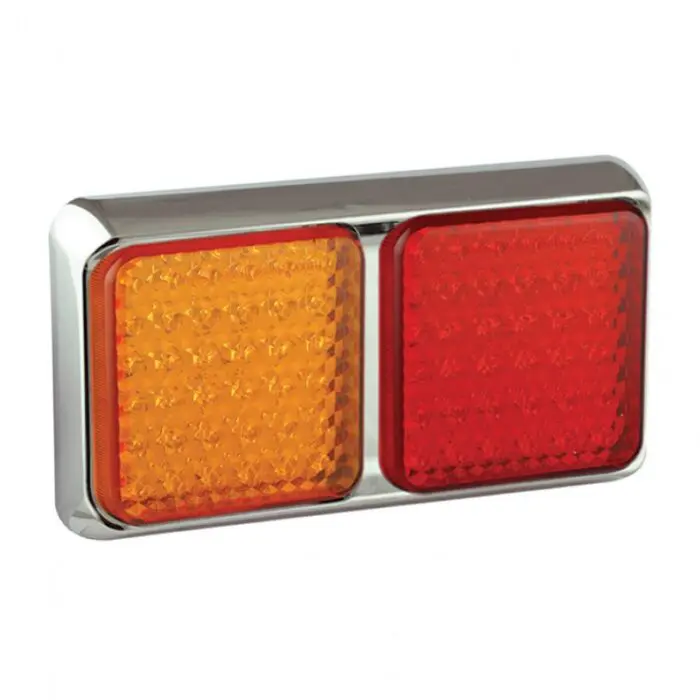 LED 2 delt kombinations baglygte krom