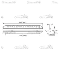 Alternative view of LED 90° hvid lysskinne 480mm