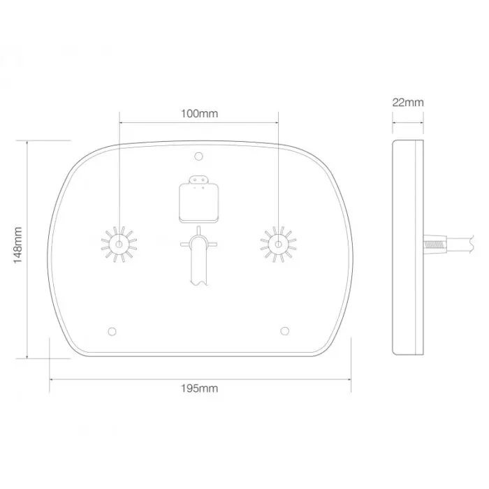 Alternative view of LED multifunktional lavprofil trailerbaglygte – venstre