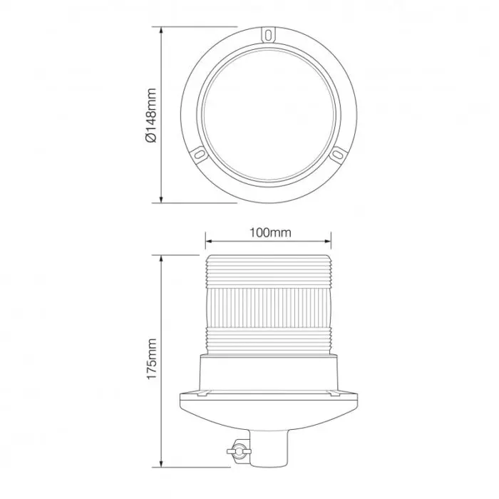 Alternative view of LED beacon mini MB12AME