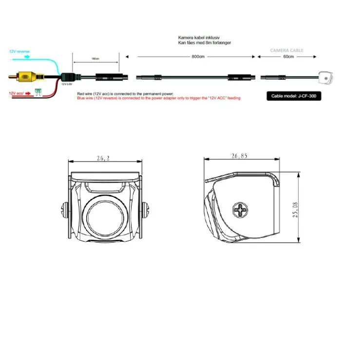 Alternative view of Bakkamera proff mini hvidt med visir 190° billede