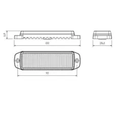 Alternative view of NL6 Slimline blitzlys med natsænking ClassII R65