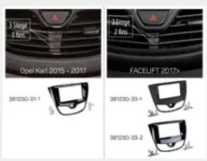Alternative view of CT23VX54 2 Din radioramme Opel Karl 2015> Pianosort