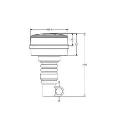 Alternative view of Beacon slim Flexi DIN med kontakt E mark ornage lys