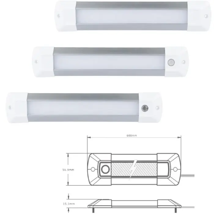 Alternative view of Led interior 600mm lys skinne
