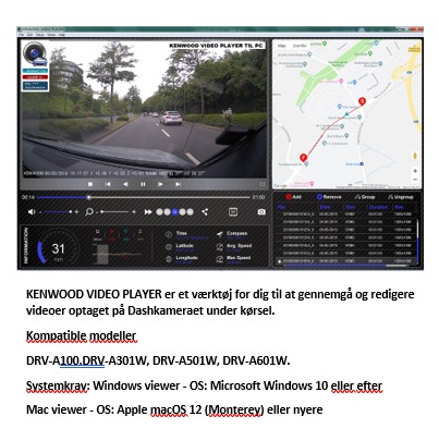 Alternative view of Kenwood DRV-A501W Wide Quad HD Dash cam kørselsoptager
