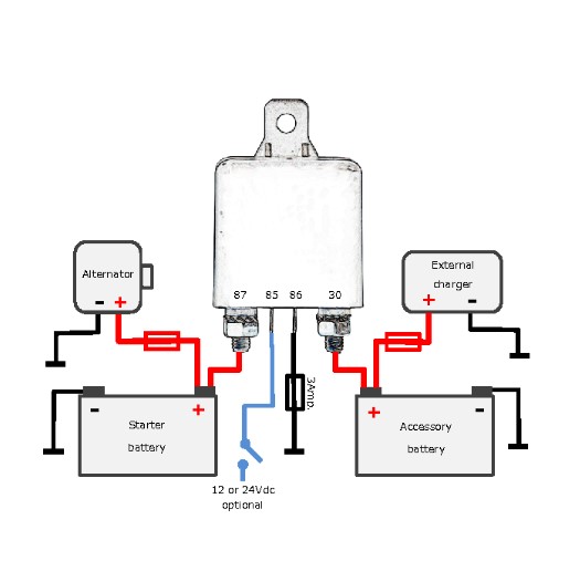 Smart batterie adskillelse relæ 12/24V 200A - Billede 3