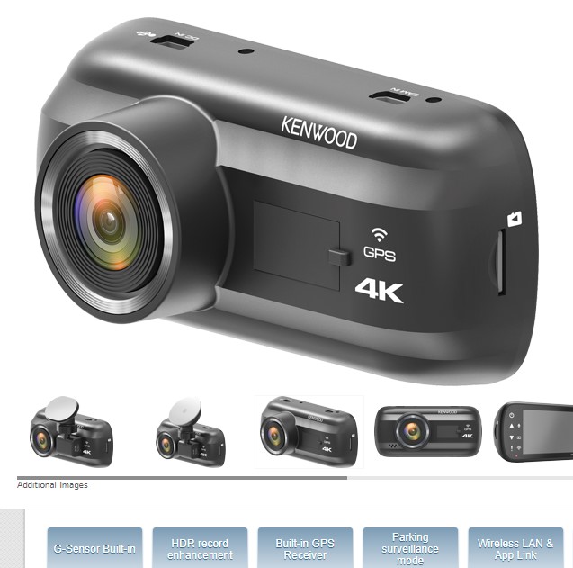 Kenwood DRV-A501W Wide Quad HD Dash cam kørselsoptager - Billede 3