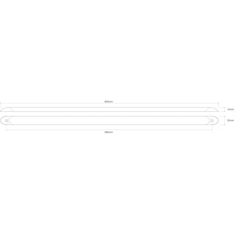 Hvid LED strip lampe 12V klar linse lavprofil 120 led - 600mm - Billede 2