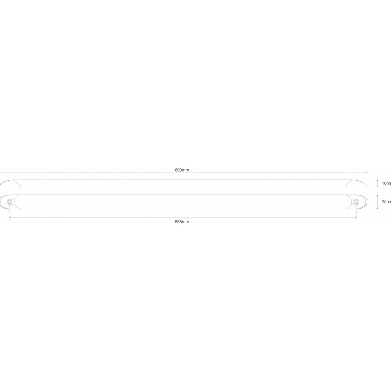 Krom LED strip lampe 12V mat linse lavprofil 120 LEDs - 600mm - Billede 2