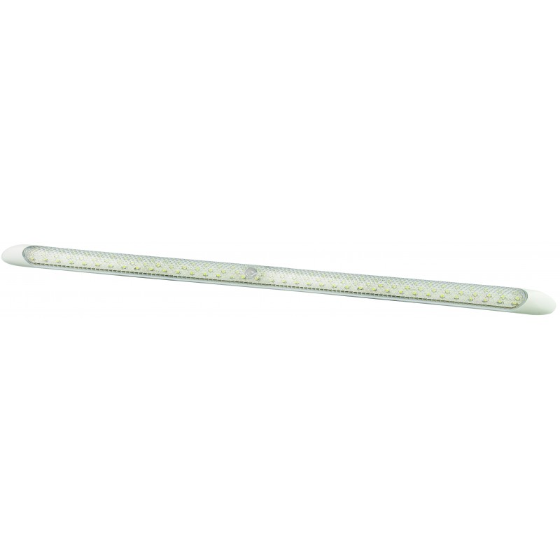 Hvid LED strip lampe 12V klar linse lavprofil 120 led - 600mm