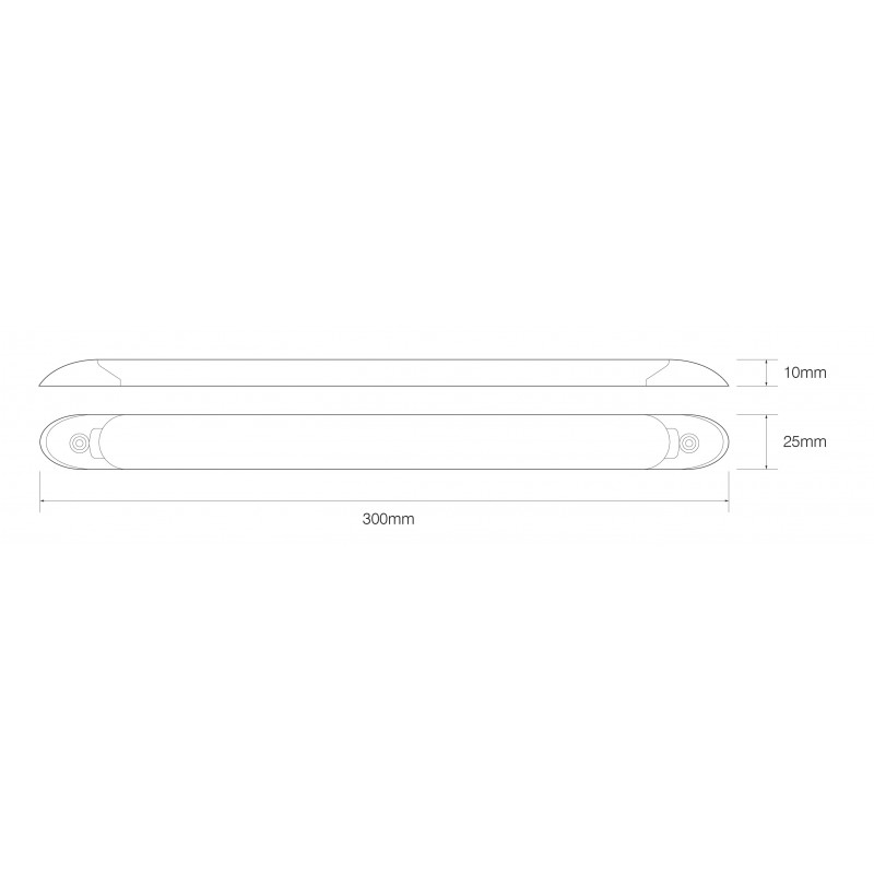 Hvid LED strip lampe 12V, klar linse - 300mm - Billede 2