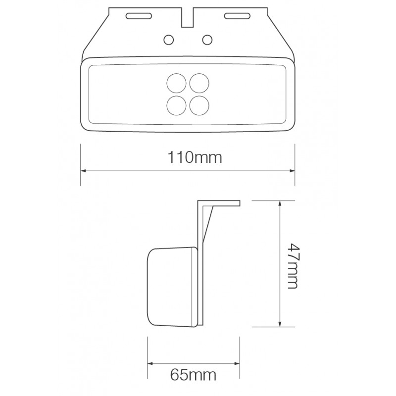 LED side markeringslygte med beslag - Billede 2