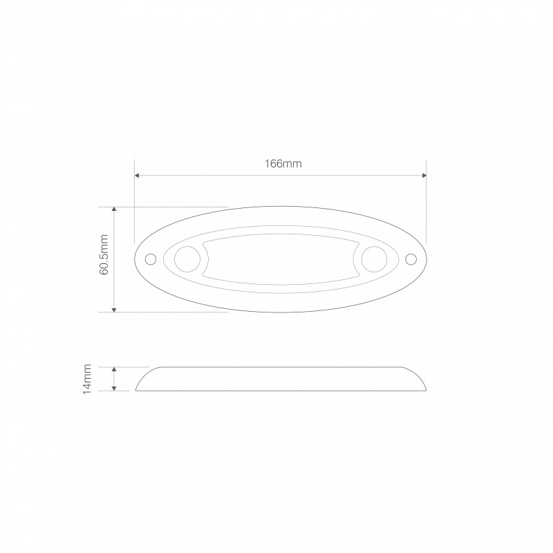 LED oval interiør lampe med touch kontakt - Billede 3