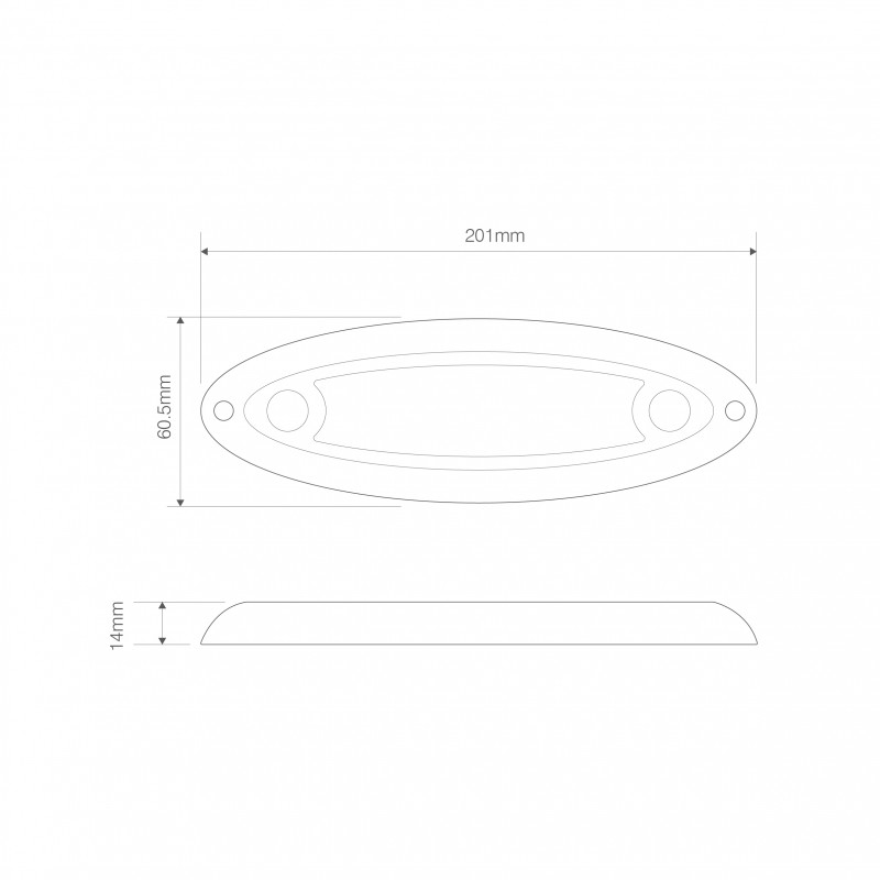 LED oval interiør lampe med touch kontakt - Billede 3