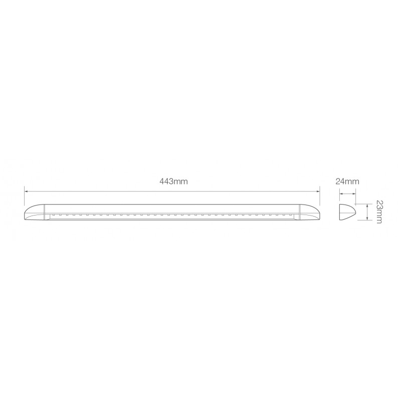 LED lav profil markise lampe sort 12V - 443mm - Billede 2