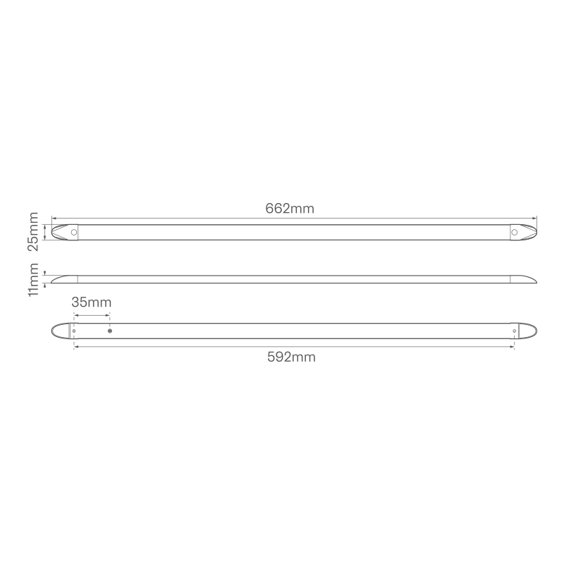 LED interior strip lampe hvid 600mm 12/24v - Billede 3