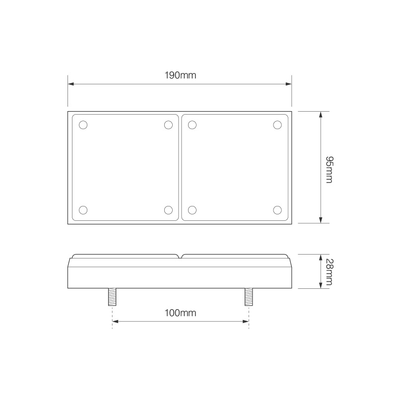 LED 2 moduls kombi baglygte - Billede 2