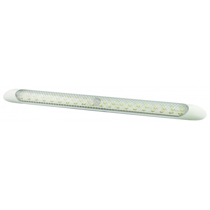 Hvid LED strip lampe 12V, klar linse On/off knap - 300mm