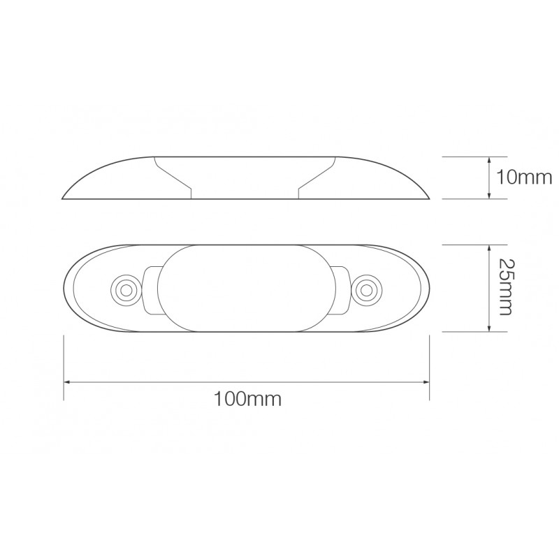 LED flad dørtrin-panel lampe krom m/ mat hvid linse 12V - Billede 2