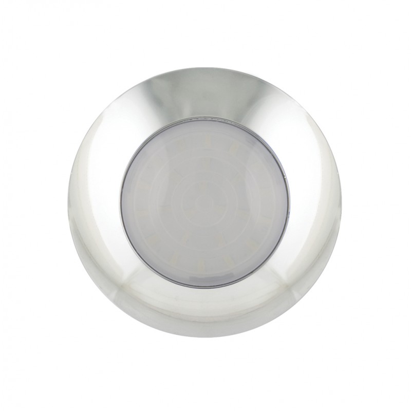 LED rund Ø75mm interiør lampe, mat linse, krom, 12V