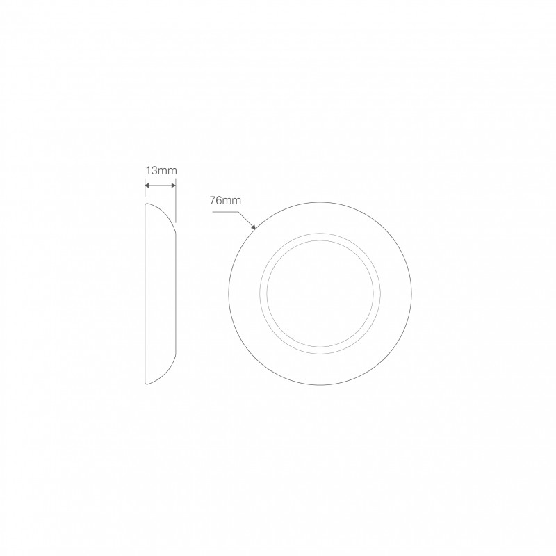 LED lille rund Ø76mm interiør lampe, hvid, kontaktløs - Billede 3