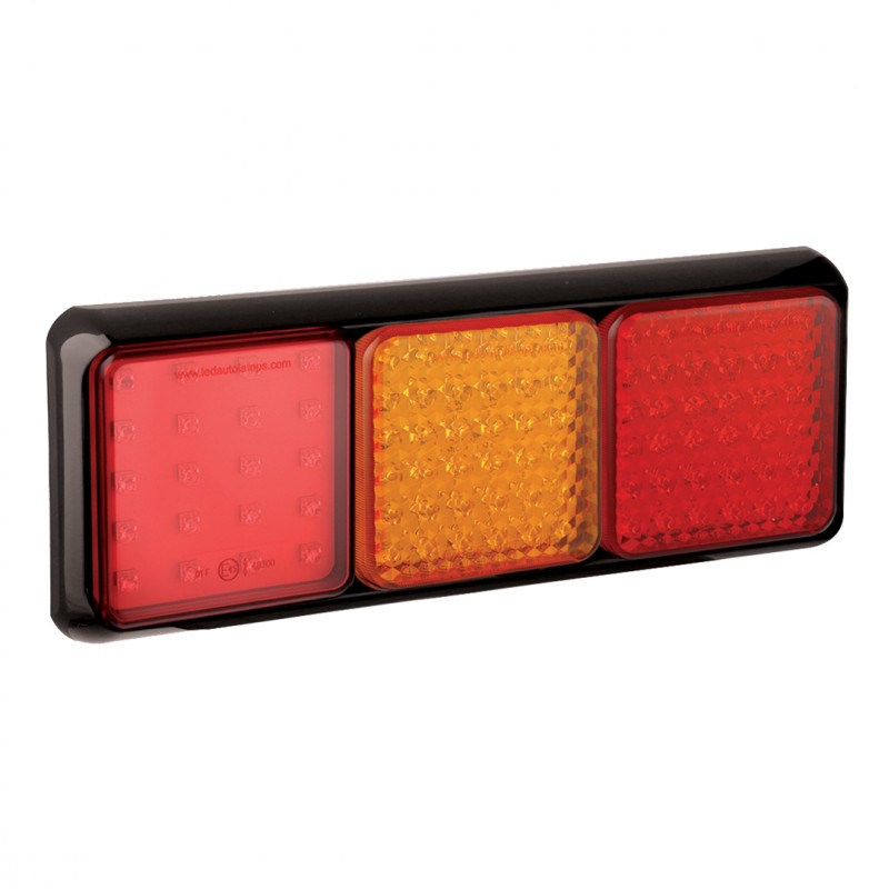 LED 3 delt kombinations baglygte sort