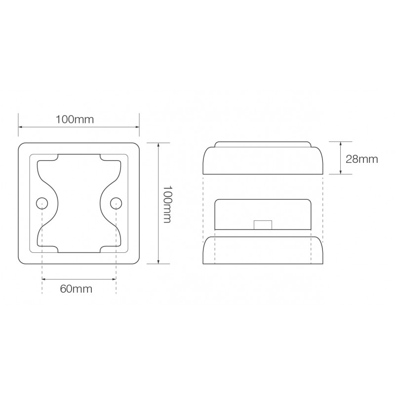 LED 100mm kompakt kombinationsbaglygte - Billede 2