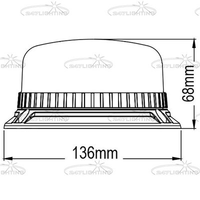 Alternative view of LED Beacon slimline tagblink  R65 godkendt