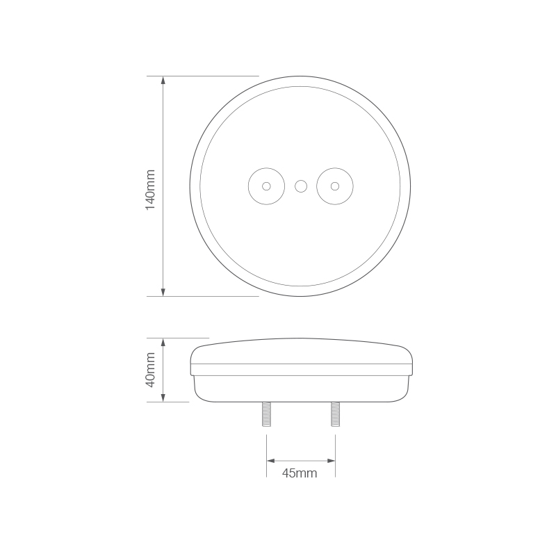 LED slimline baklygte rund - Billede 2