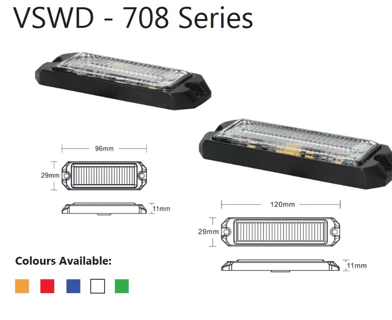 LED 3 slim advarsels blitzlampe R65 Hvid/Orange - Billede 2