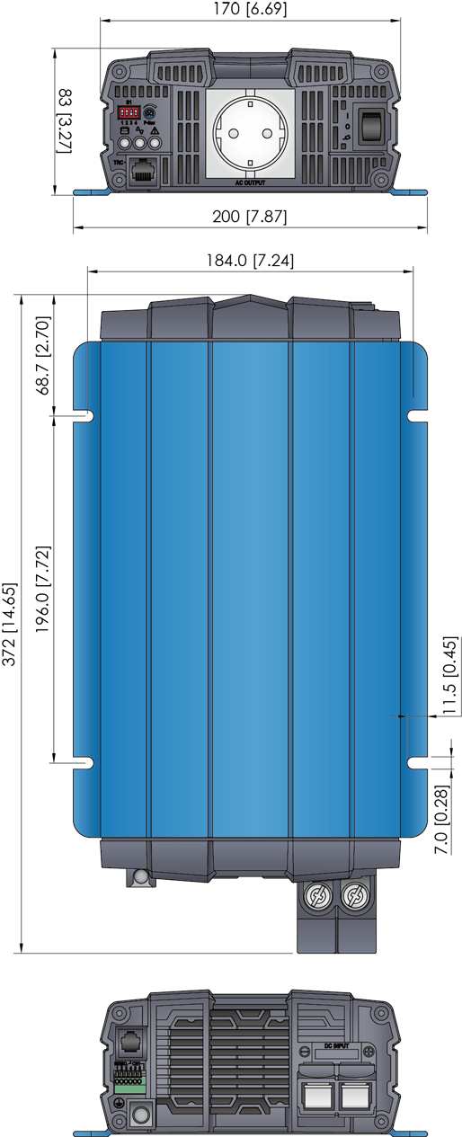 Cotek SP1000 inverter ren sinus 1000 Watt 12V - Billede 4