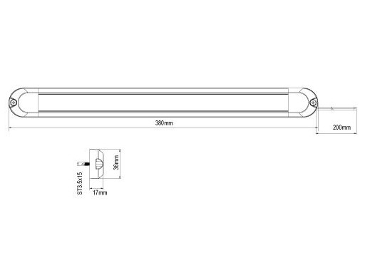 LED lysskinne 380mm m/pir sensor - Billede 2