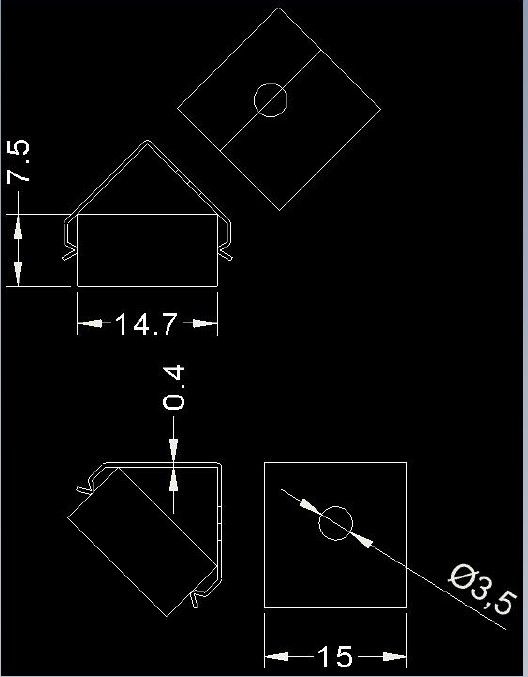Led lysskinne 1000mm 45° beslag 12m - Billede 4