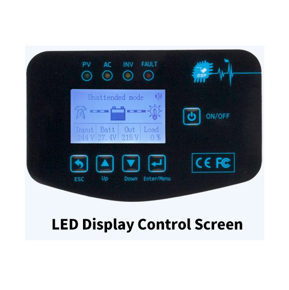 Alternative view of Kombi inverter ringkerne 2000W m. MPPT 60A lader