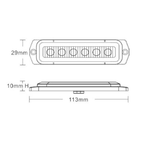 Alternative view of Blitz advarselslampe 6 LED Blåt lys
