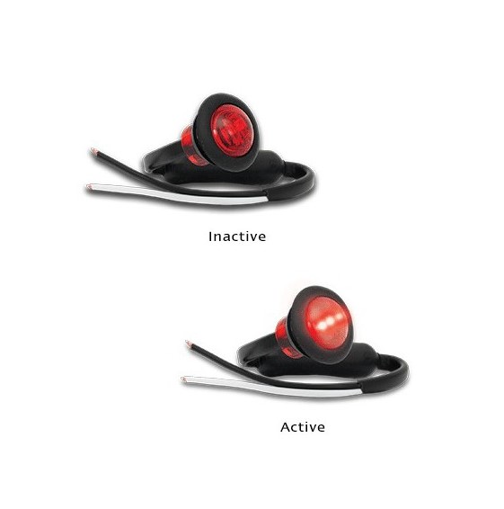 Alternative view of LED rund rød bag markeringslygte 12V/24V